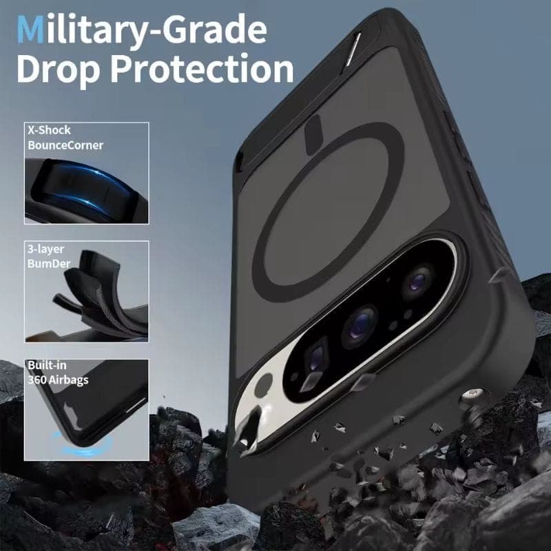 Nillkin Funda Magnética con Soporte para Google Pixel 9 Pro XL / 10 Pro XL Negro con protección de grado militar