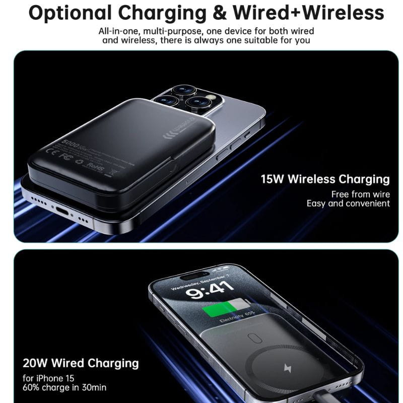 Choetech B743 20W 10000 mAh PowerBank avec support - Noir - Ítem2