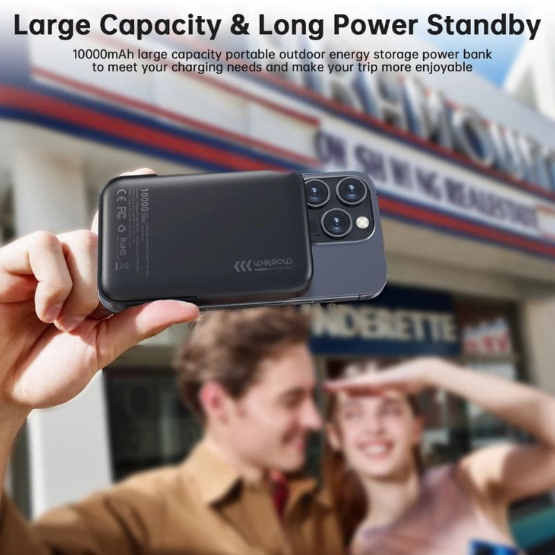 Choetech B743 20W 10000 mAh PowerBank avec support - Noir - Ítem9