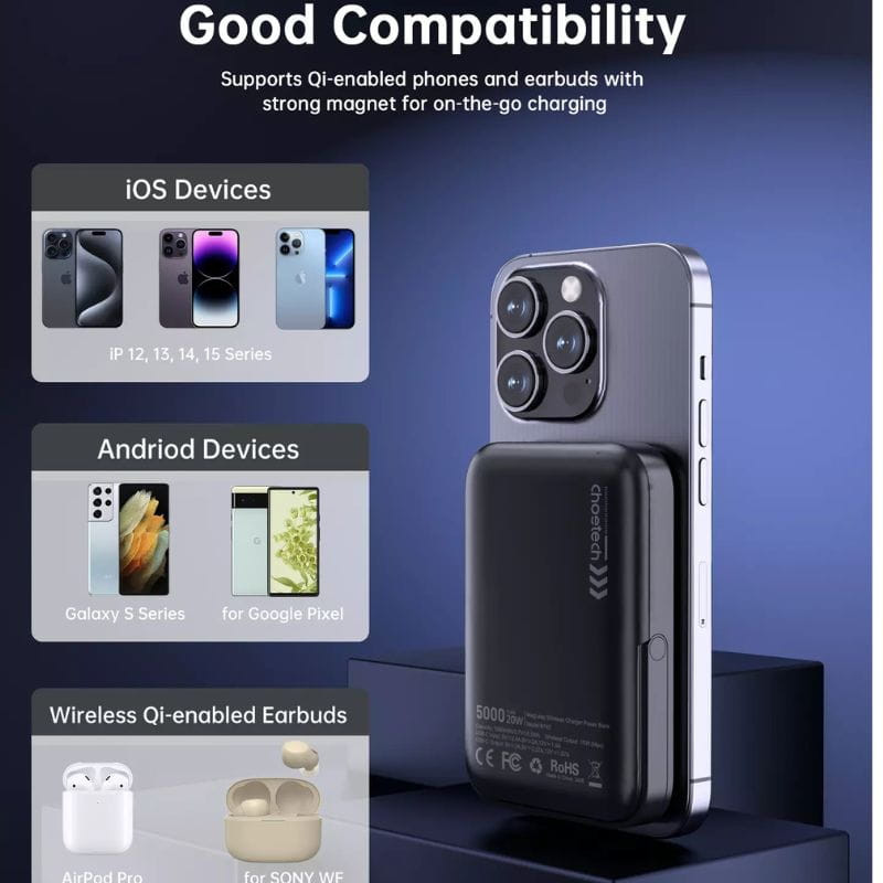 Choetech B743 20W 10000 mAh PowerBank avec support - Noir - Ítem3