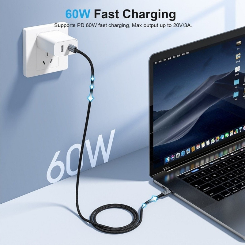 Choetech Cabo USB-C para USB-C 60W 2m - Item1