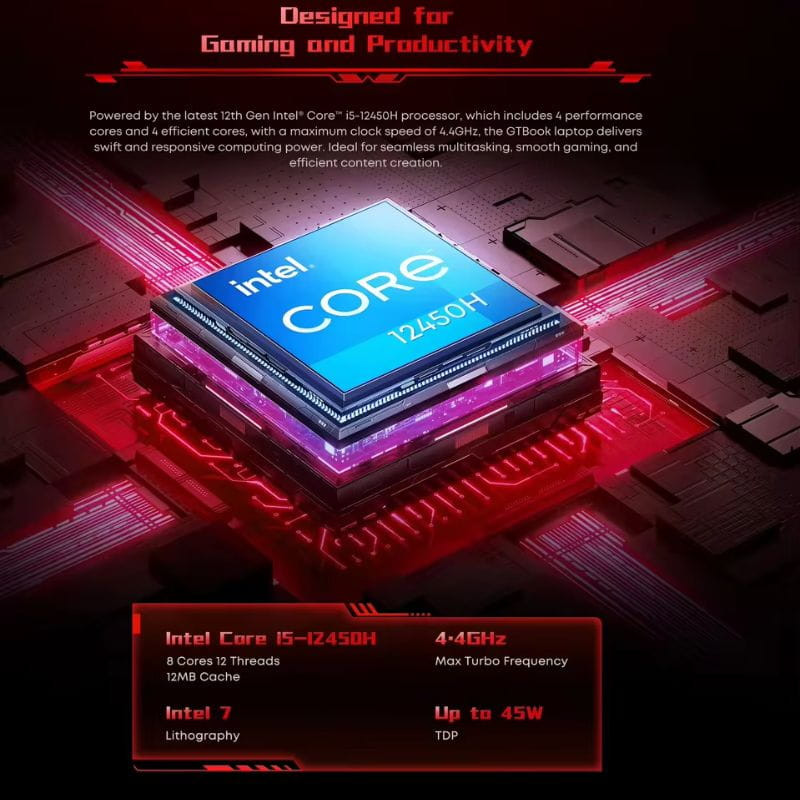 Chuwi GT Book Intel i5-12450H 16GB/512GB RTX 3050 W11 pro - Portátil Gaming 15.6 - Ítem5