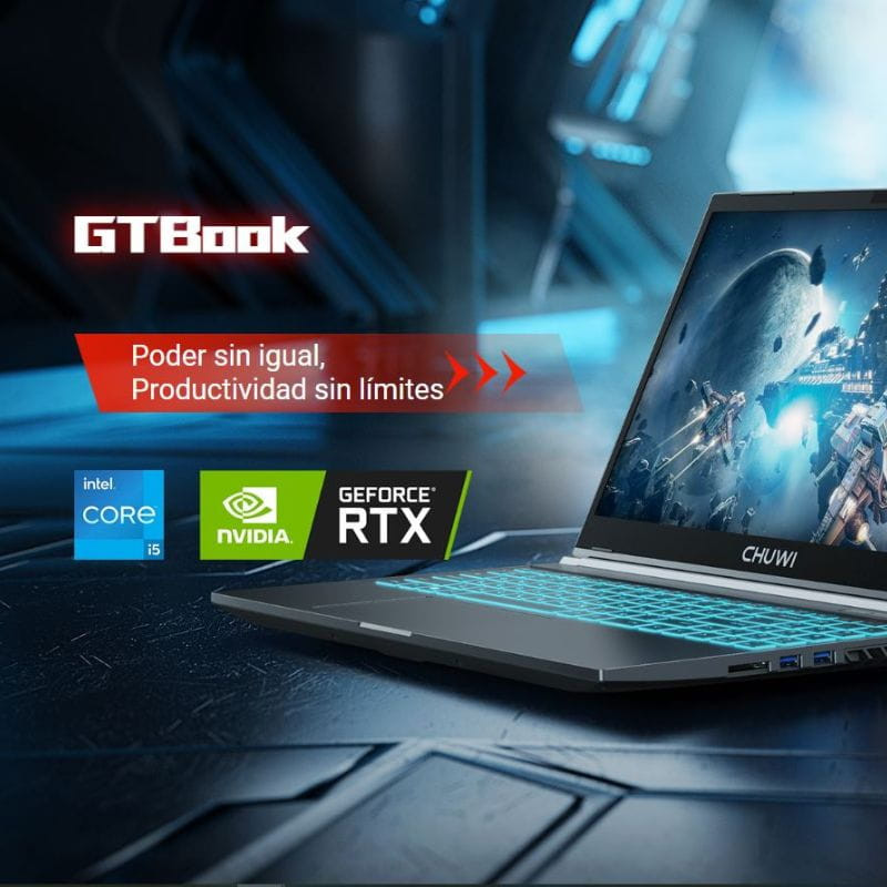 Chuwi GT Book Intel i5-12450H 16GB/512GB RTX 3050 W11 pro - Portátil Gaming 15.6 - Ítem1