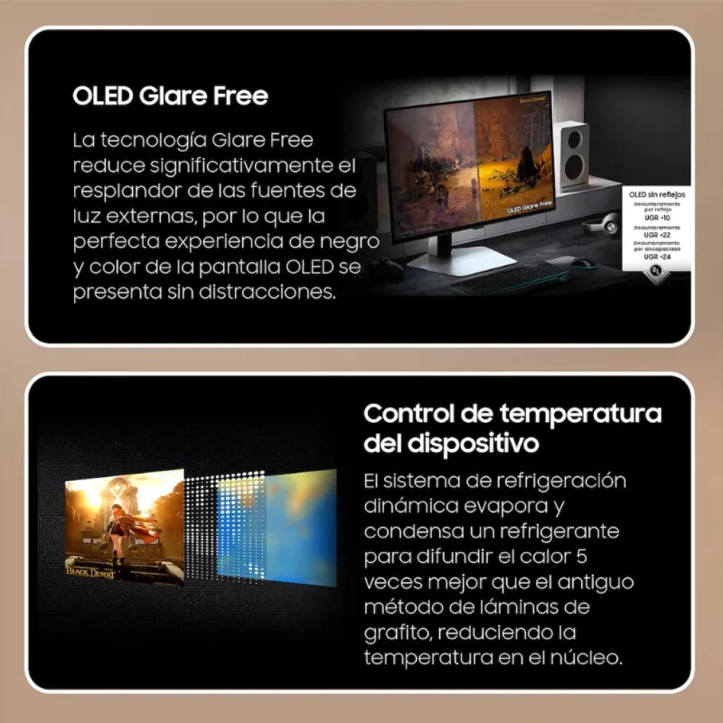 Écran PC Samsung Odyssey G6 27 pouces, dalle OLED QHD, 360 Hz, FreeSync, cadre fin argenté, pied rectangulaire robuste, affichage net et fluide - Ítem1