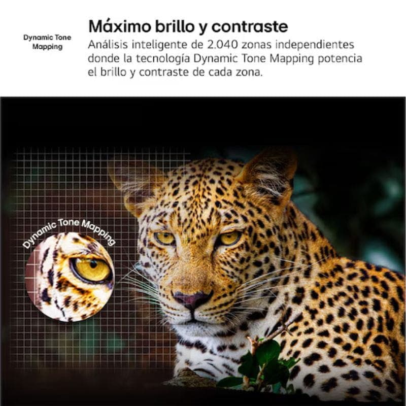 Chip LG α7 4K Gen6 con IA iluminado sobre circuitos; resalta potencia para mejorar imagen y sonido del Smart TV QNED 55QNED82A6B