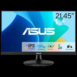 Monitor ASUS VP229HF 21.45 pulgadas, panel IPS Full HD, 100 Hz, biseles finos, peana redonda negra, altavoces estéreo, modos Eye Care y 1 ms MPRT