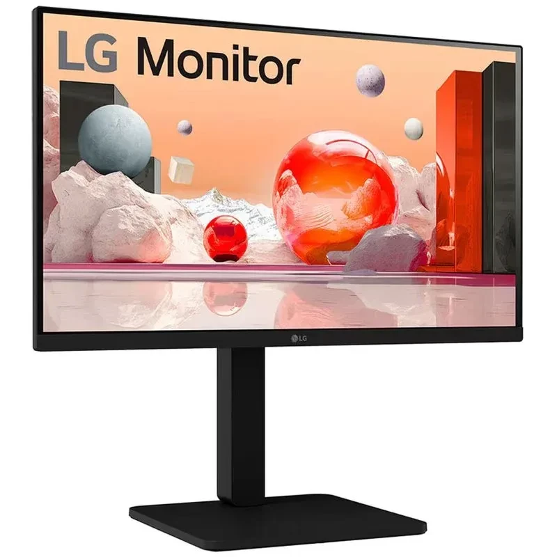 Monitor LG 24BA560 24 Full HD LED IPS 100 Hz preto, tela fina com bordas estreitas, base retangular ajustável e imagem vibrante com cores precisas - Item1