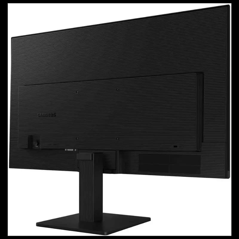 Samsung S30GD 24 pouces Full HD IPS 100 Hz en noir, dos texturé élégant, cadre fin, pied rectangulaire stable et réglable, ports discrets intégrés