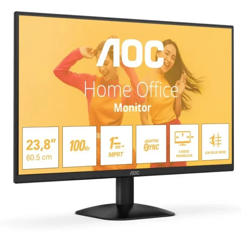 AOC 24B35HM2 moniteur 24 pouces Full HD LED 100 Hz Adaptive Sync cadre 3 côtés fin temps de réponse 1 ms mode faible lumière bleue pour bureau - Ítem1
