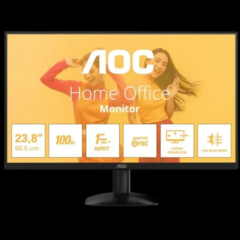 AOC 24B35HM2 moniteur 24 pouces Full HD LED 100 Hz Adaptive Sync cadre 3 côtés fin temps de réponse 1 ms mode faible lumière bleue pour bureau