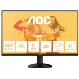 AOC 24B35HM2 moniteur 24 pouces Full HD LED 100 Hz Adaptive Sync cadre 3 côtés fin temps de réponse 1 ms mode faible lumière bleue pour bureau