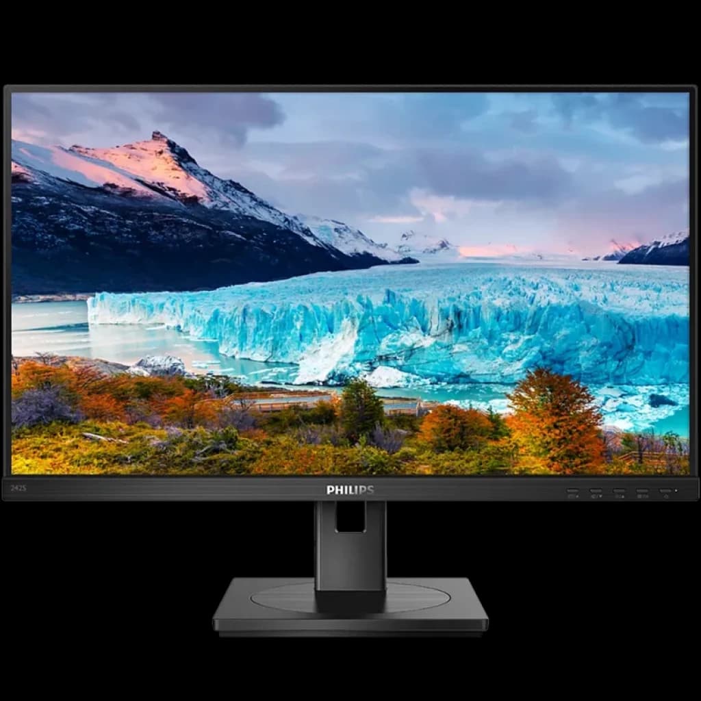 Monitor Philips S Line 242S1AE/00 de 24 pulgadas IPS Full HD, biseles finos, peana ajustable robusta y acabado negro, imagen nítida y colores vivos