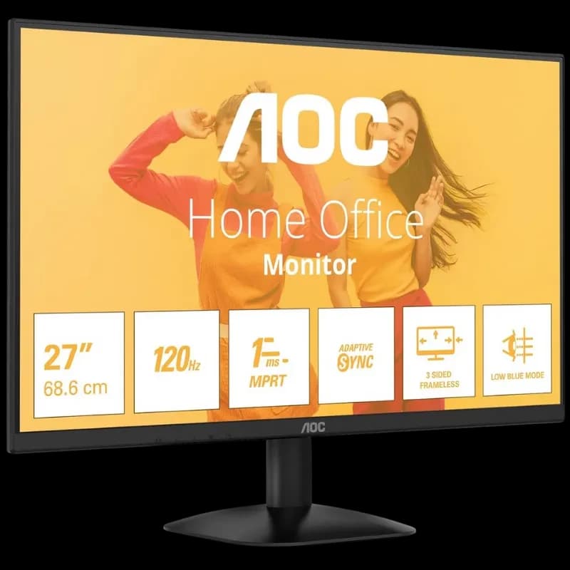 AOC 27B35HM moniteur PC 27 pouces Full HD LED 120 Hz Adaptive Sync cadre 3 côtés sans bord faible lumière bleue temps de réponse 1 ms MPRT
