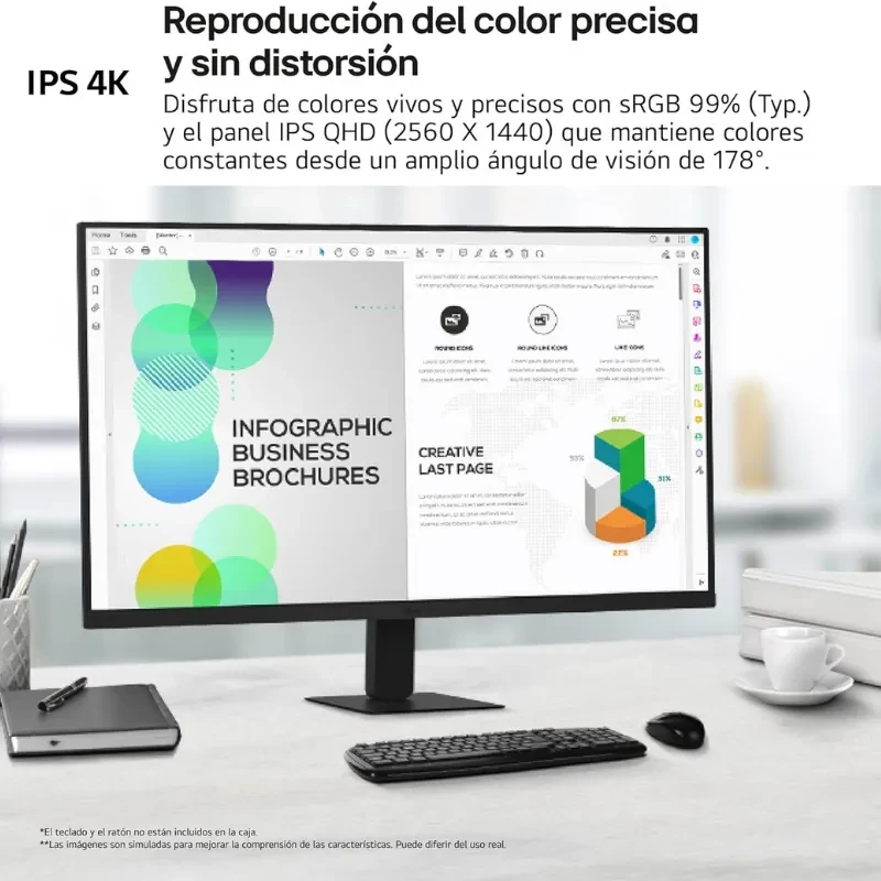 LG 32U631A-B 32 pouces, dalle IPS QHD 2560x1440, taux 100 Hz, cadre fin noir, connectique USB-C, sRGB 99 pour couleurs précises et nettes - Ítem4