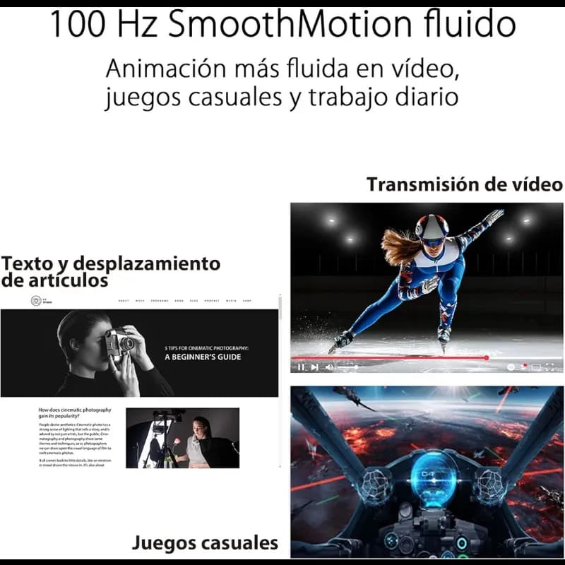 Monitor ASUS VA27DQFS 27 pulgadas Full HD IPS negro con 100 Hz SmoothMotion; biseles delgados, ideal para video, lectura y juegos casuales