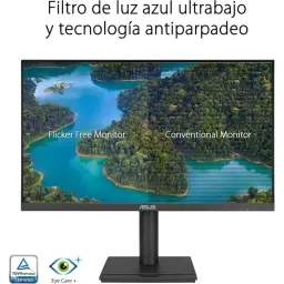 Monitor ASUS VA27DQFS 27 pulgadas Full HD con panel IPS, 100 Hz, biseles delgados, base ajustable, tecnología antiparpadeo y filtro de luz azul ultrabajo