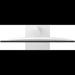 Painel traseiro do LG 27US500-W com 2 HDMI 2.0, 1 DisplayPort 1.4, entrada DC, saída para auscultadores e botão joystick, acabamento branco minimalista