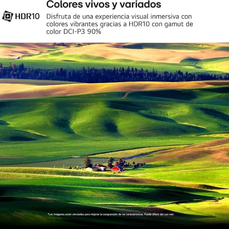 LG 27US500-W 27 polegadas 4K UHD, painel IPS branco, bordas finas e curvatura suave vista superior, base central robusta e grade de ventilação traseira