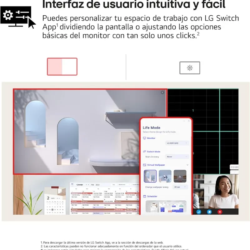 Écran PC LG 27US500-W 27 pouces 4K Ultra HD, dalle IPS, cadre fin noir, pied blanc élégant, affichage net 3840 x 2160 avec visuel UltraFine - Ítem3