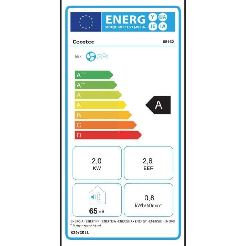 CECOTEC ForceClima 7150 Style - Climatiseur portable image de l'étiquette énergétique