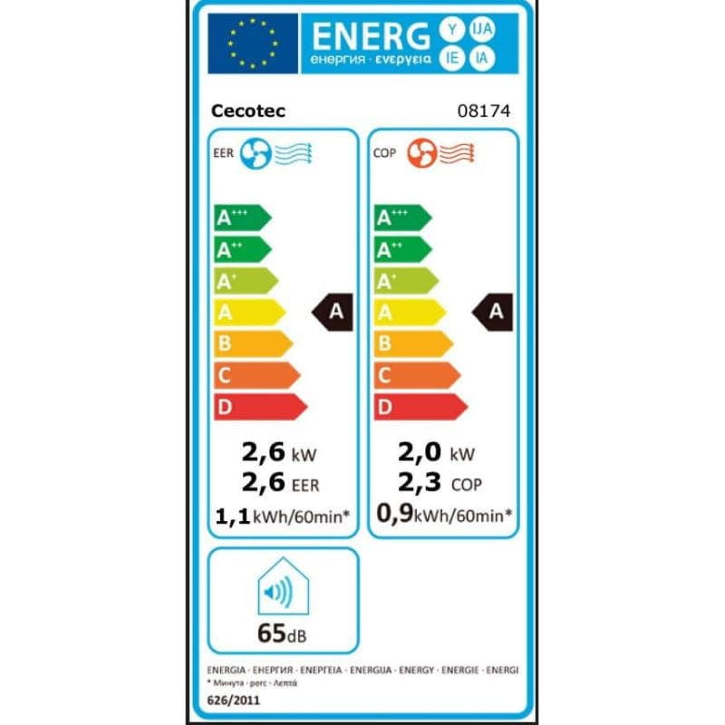 ForceClima 9400 Soundless Heating - Aire acondicionado portátil etiqueta energética A