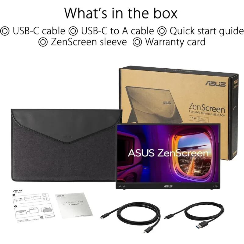 ASUS MB16ACV, moniteur portable 16 pouces Full HD IPS, cadre noir fin, pied intégré, connectique USB-C, filtres Eye Care, revêtement antibactérien - Ítem3