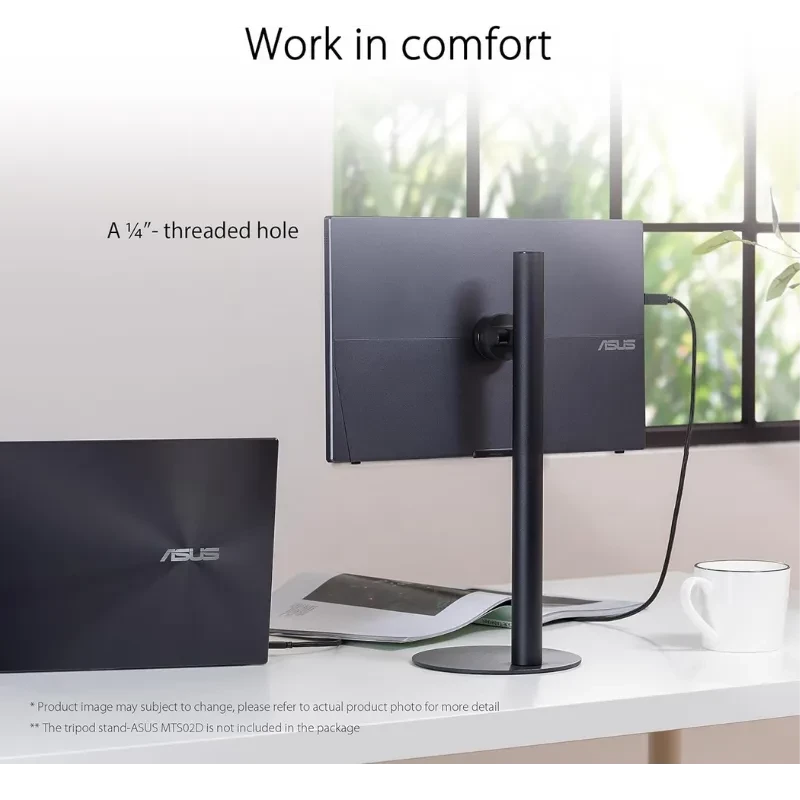 ASUS MB16ACV, moniteur portable 16 pouces Full HD IPS, cadre noir fin, pied intégré, connectique USB-C, filtres Eye Care, revêtement antibactérien - Ítem2