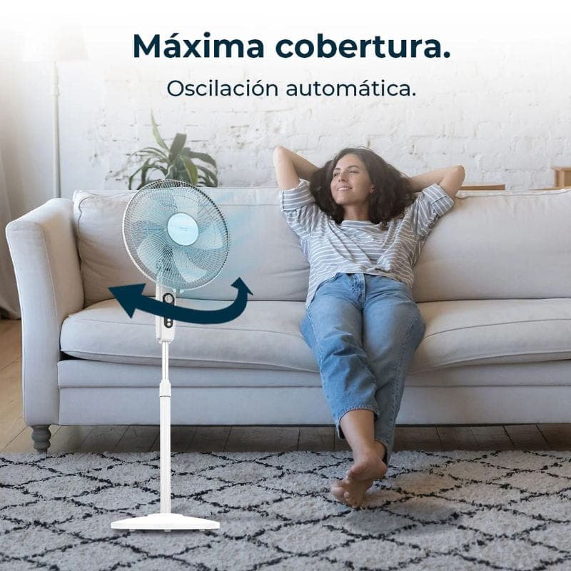 Cecotec EnergySilence 515 MaxFlow Branco - Ventilador de pé oscilante