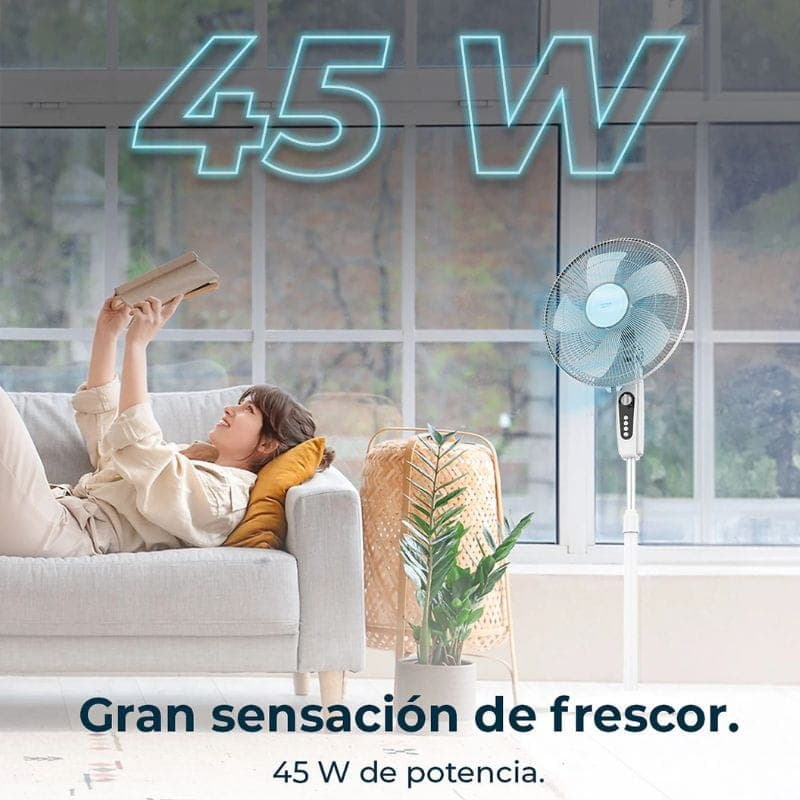 Cecotec EnergySilence 515 MaxFlow Branco - Ventilador de pé potente