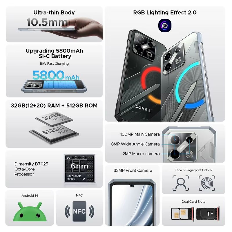 Doogee Blade GT Pro 5G 12Go/512Go Argent - Ítem1