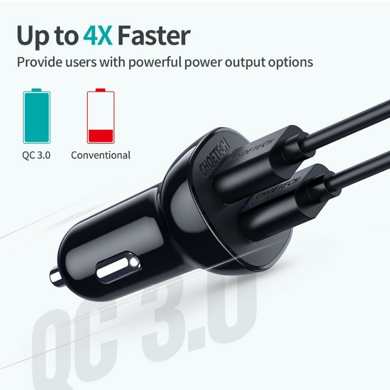 Chargeur de Voiture Choetech 30 W 2×USB‑A - Ítem2