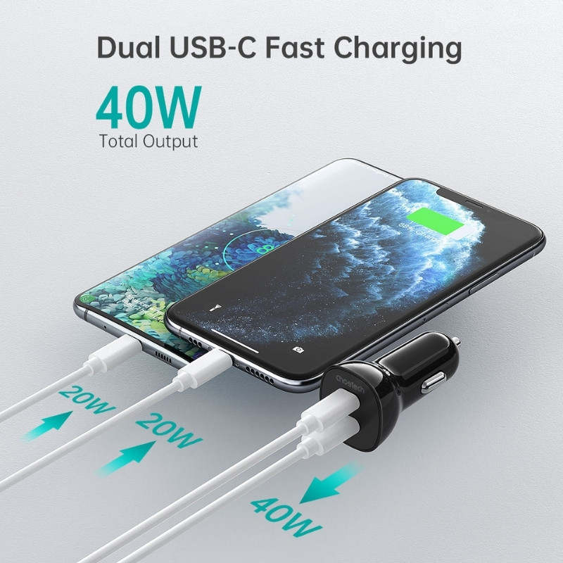 Chargeur de Voiture Choetech 40 W 2×USB‑C - Ítem2