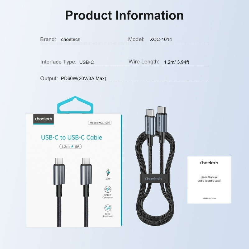 choetech-cable-usb-c-a-usb-c-60w-1-2m - Ítem3