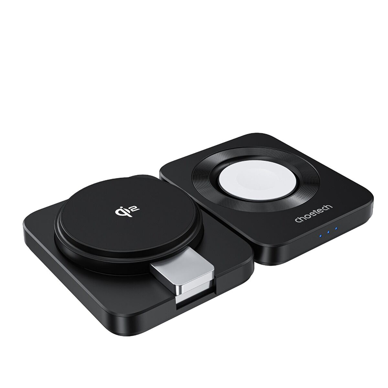  Cargador Inalámbrico 3 en 1 Plegable Choetech - Negro - Ítem1