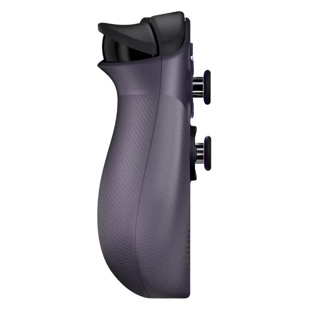 Consola portátil Lenovo Legion Go S negra con joysticks y botones iluminados en púrpura, gran pantalla central mostrando arte futurista y altavoces frontales - Ítem2