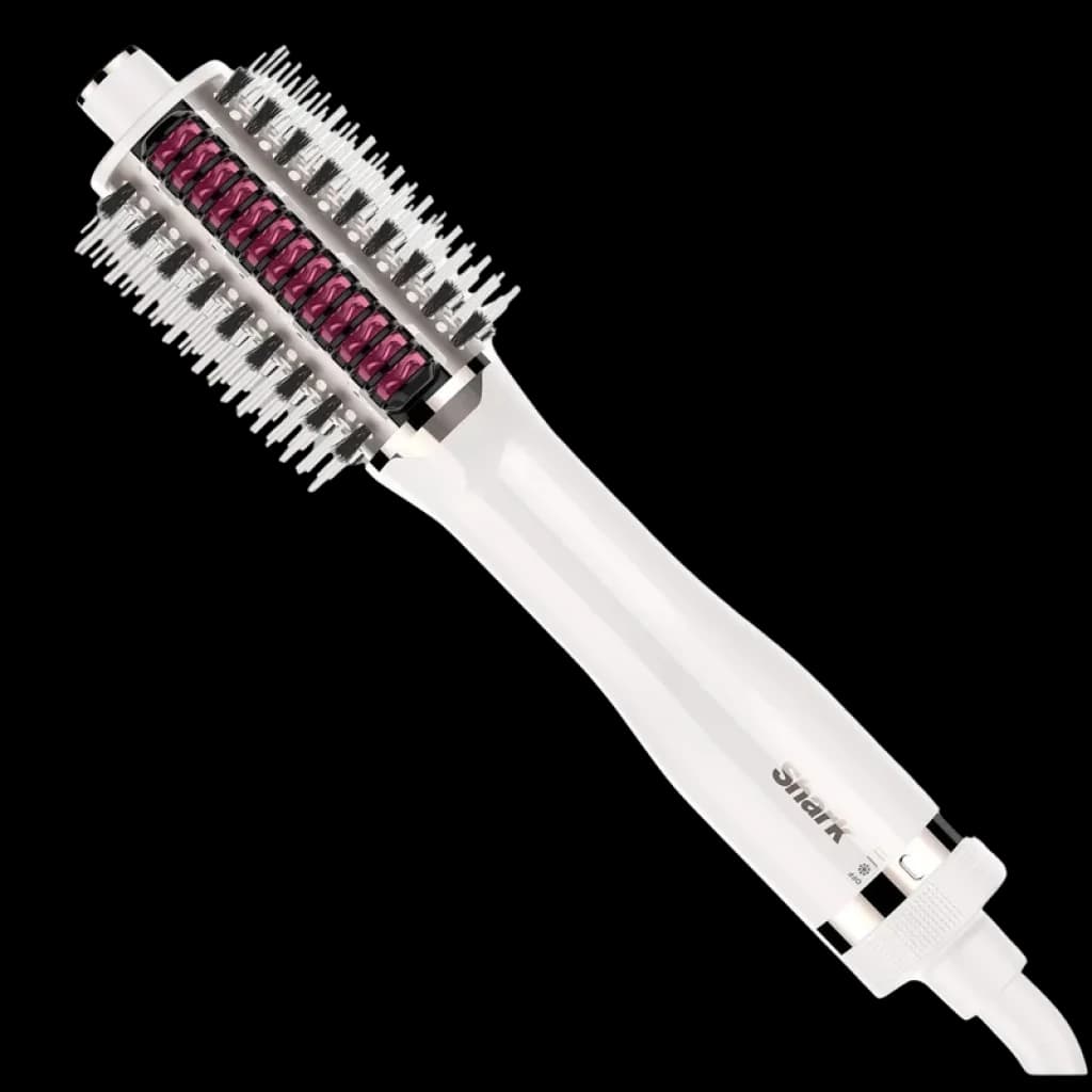 Cepillo moldeador Shark SmoothStyle HT212EU de 900 W, cilindro blanco con cerdas mixtas y núcleo rosa, diseño ergonómico para alisar y dar volumen