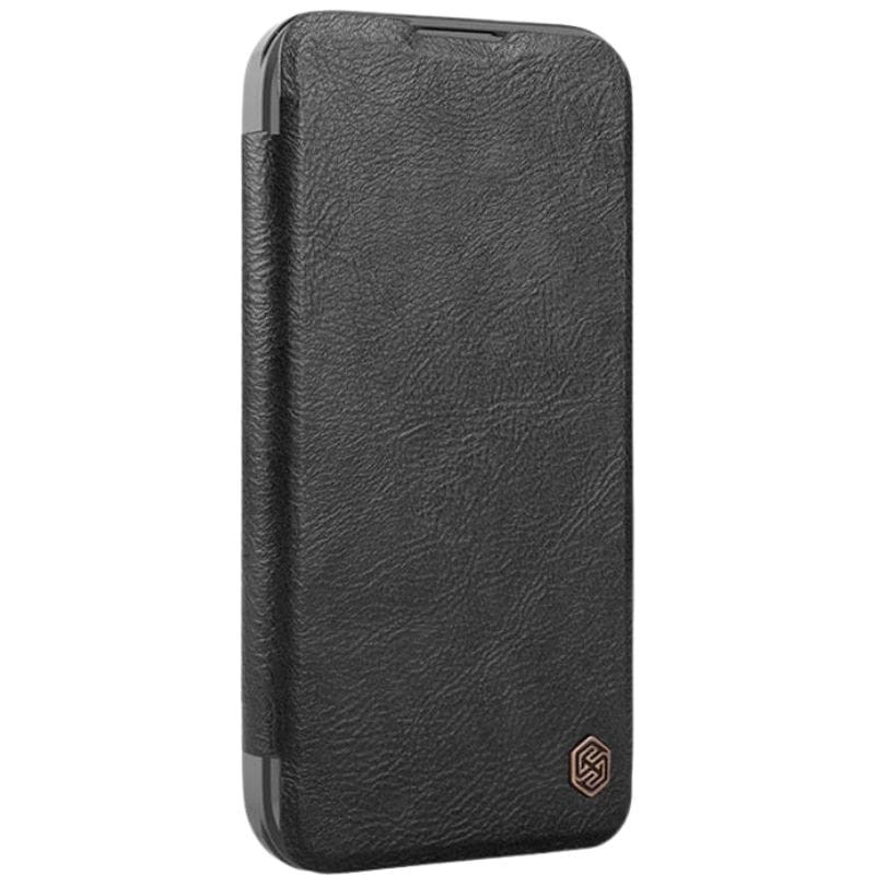 Nillkin Qin Prop Capa de Couro para iPhone 16 Preto - Item