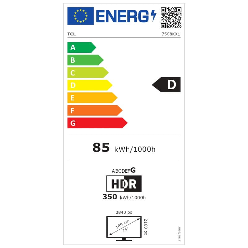 Energia do TCL 75C8K