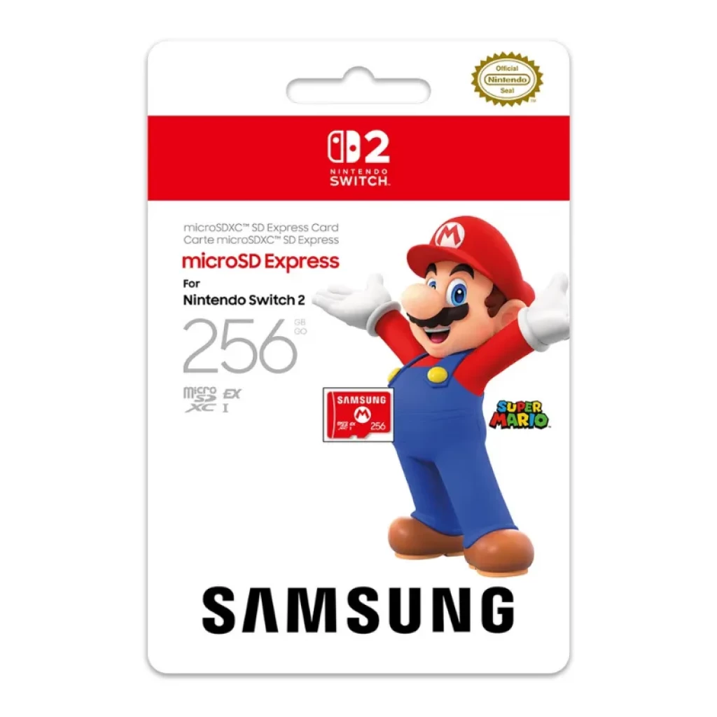 Tarjeta microSDXC Samsung roja con logo M de Nintendo, 256 GB, clase UHS I, diseño EX. Compatible con Nintendo Switch 2 - Ítem1