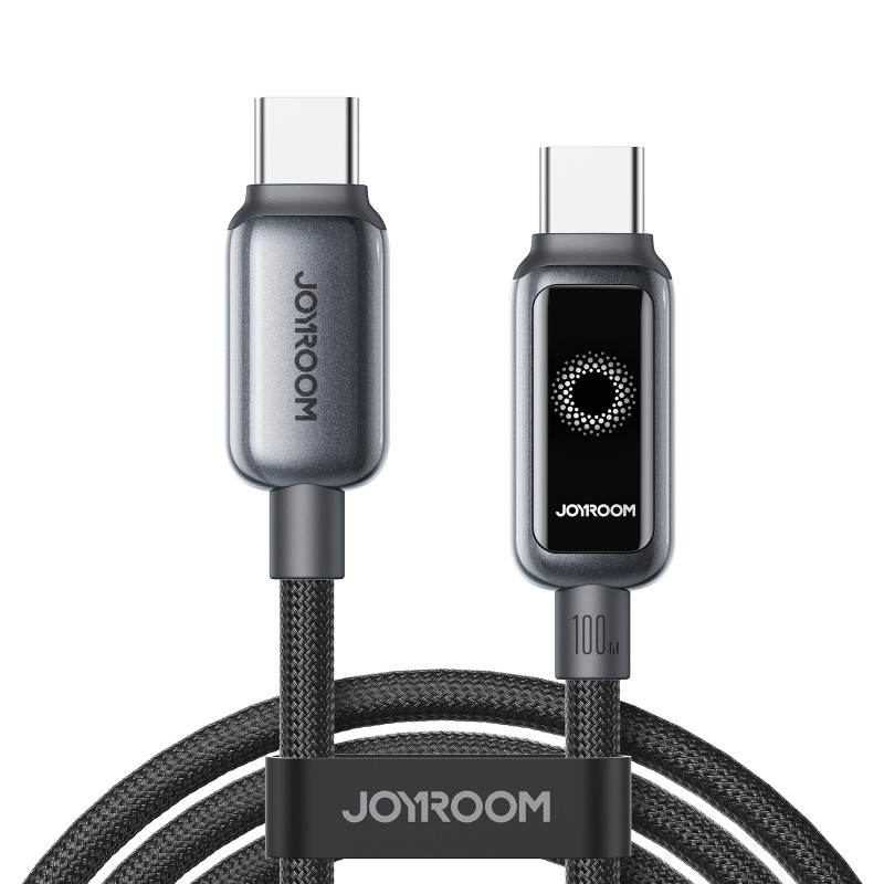 Cabo Joyroom Intelligent Power‑Off 100 W USB‑C para USB‑C 1,2 m, Preto - Item