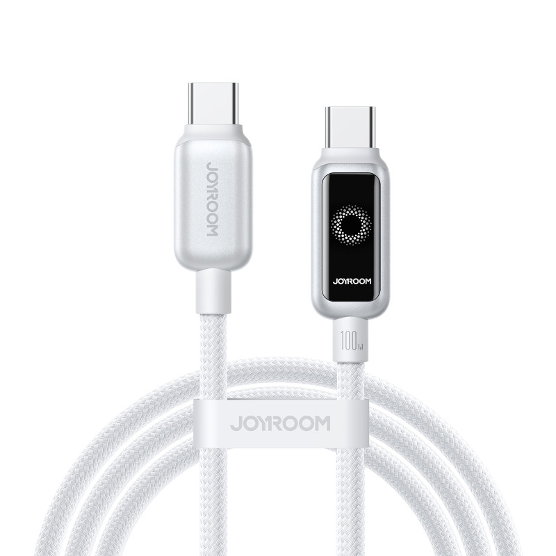 Câble Joyroom Intelligent Power‑Off 100 W USB‑C vers USB‑C 1,2 m, Blanc - Ítem