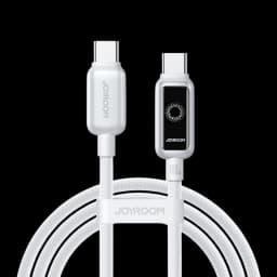 Joyroom Cable Intelligent Power‑Off 100 W USB‑C a USB‑C 1,2 m, Blanco