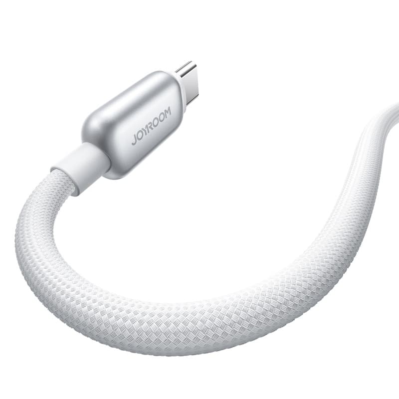Joyroom Cable Intelligent Power‑Off 100 W USB‑C a USB‑C 1,2 m, Blanco