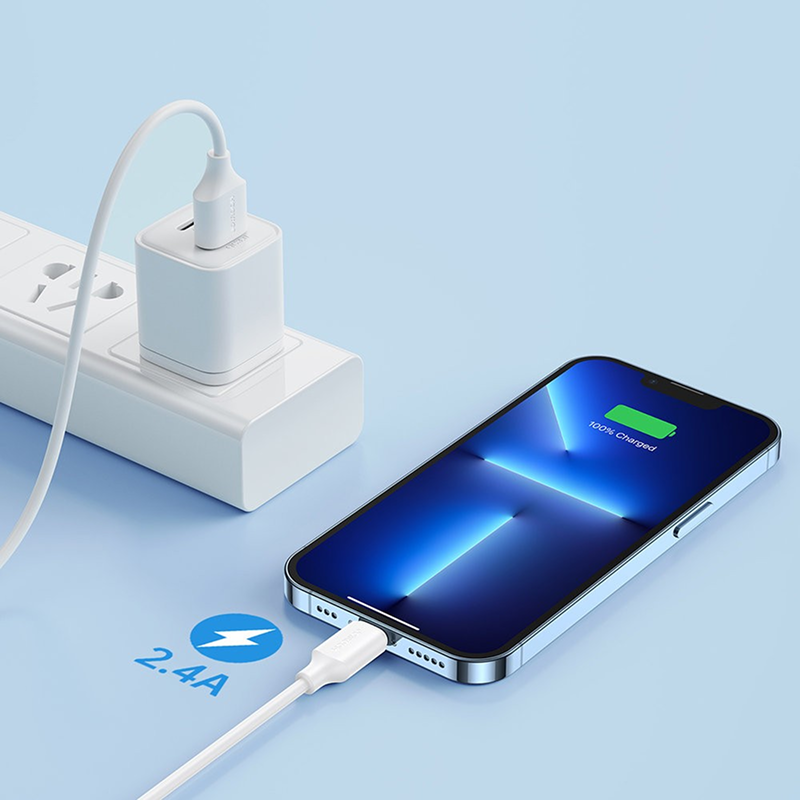 Cabo de Carregamento Rápido Joyroom 2M 2.4A USB-A para Lightning - Branco - Item2
