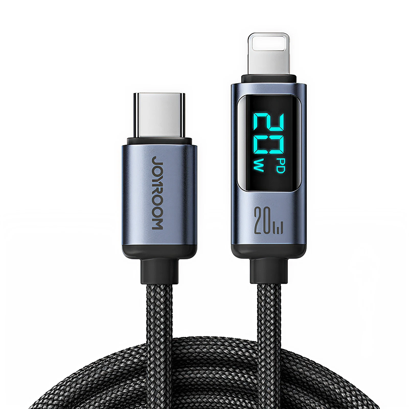 Cable Joyroom Tipo-C a Lightning con Pantalla LED - Negro - Ítem