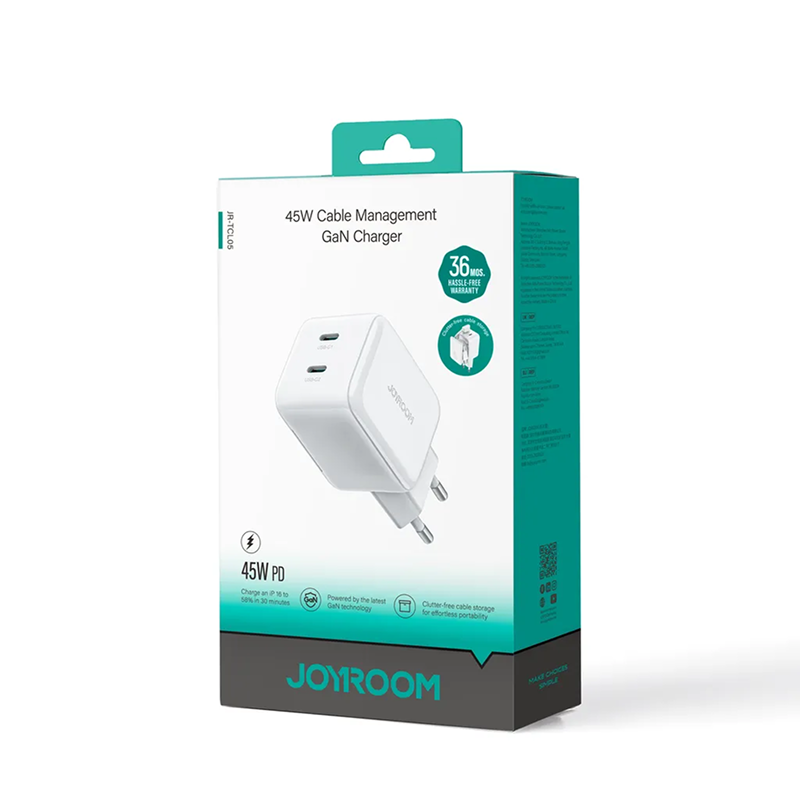 Cargador Joyroom con Doble Puerto Tipo C - Blanco - Ítem3