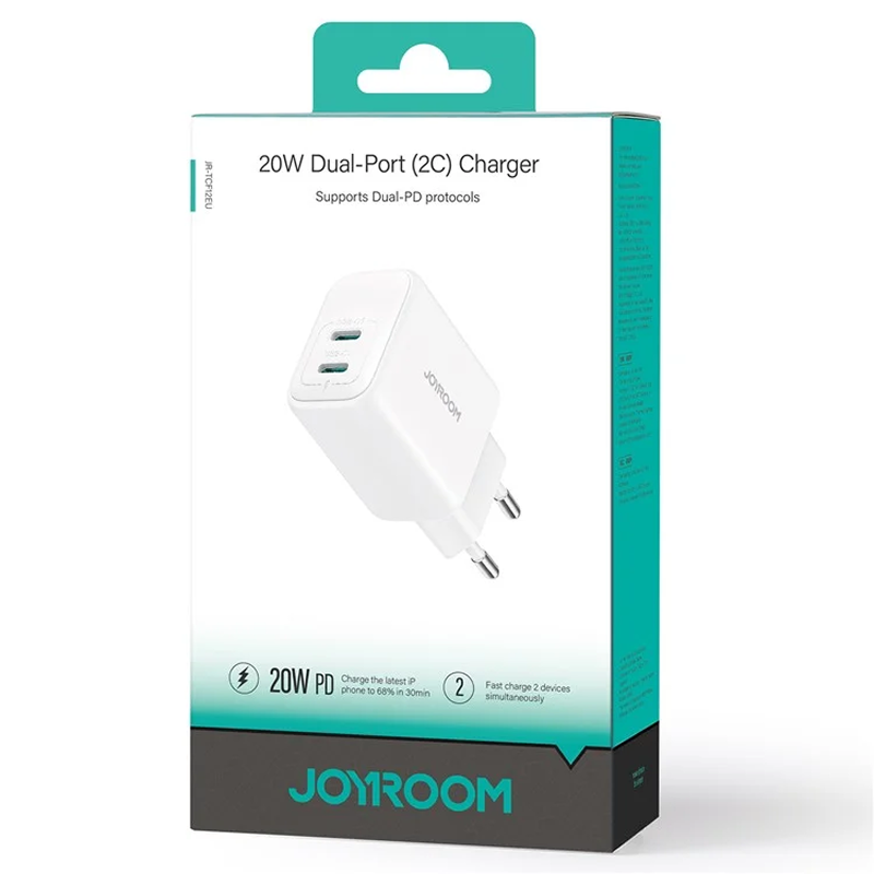 Carregador de carga rápida Joyroom com dupla porta USB-C - Branco - Item2