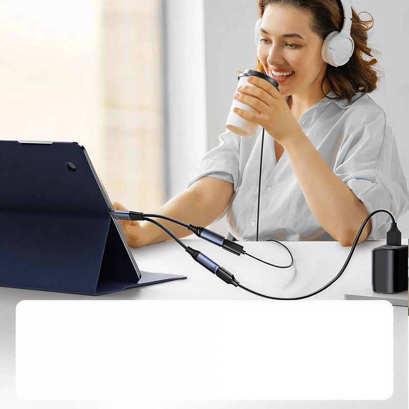 Adaptador Joyroom 2 en 1 de USB-C a 2x USB-C - Ítem1