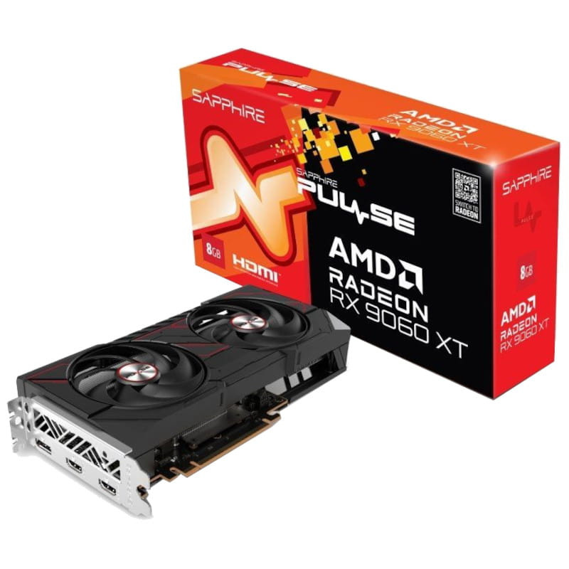 Sapphire PULSE AMD Radeon RX 9060 XT 8GB GPU GDDR6 - Tarjeta Gráfica - Ítem