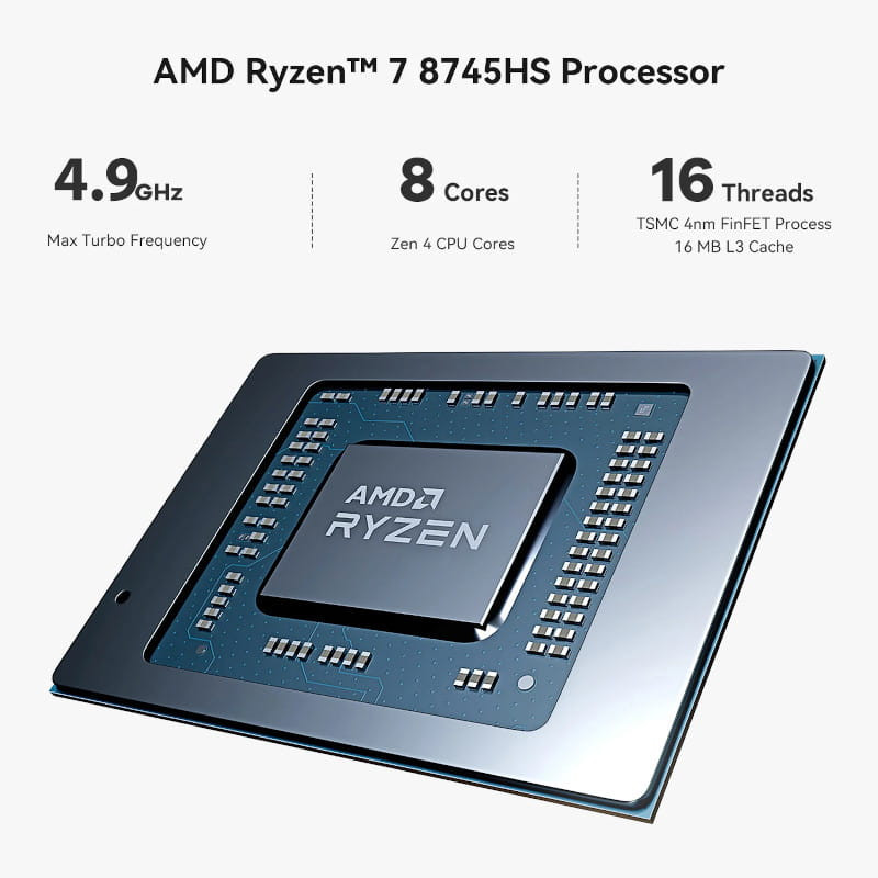 Beelink SER8 AMD Ryzen 7 8745HS/24GB/1TB Gris - Ítem2